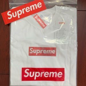 Supreme Swarovski Tee White XL